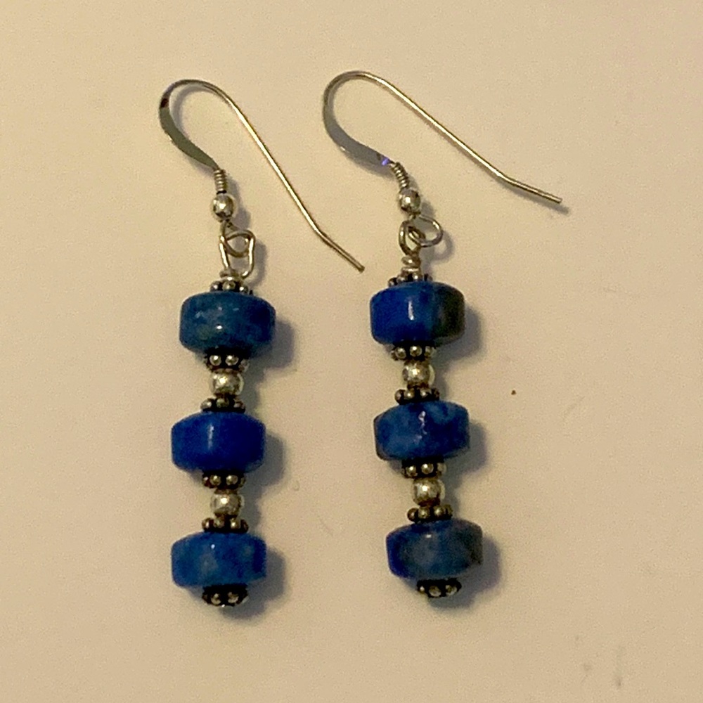 Lapis and Sterling Silver Dangle Earrings